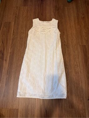 NWOT-Style Brooks Brothers Red Fleece White Eyelet Lace Shift Dress Size 2